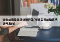 哪些公司能做区块链开发[哪些公司能做区块链开发的]