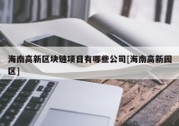 海南高新区块链项目有哪些公司[海南高新园区]